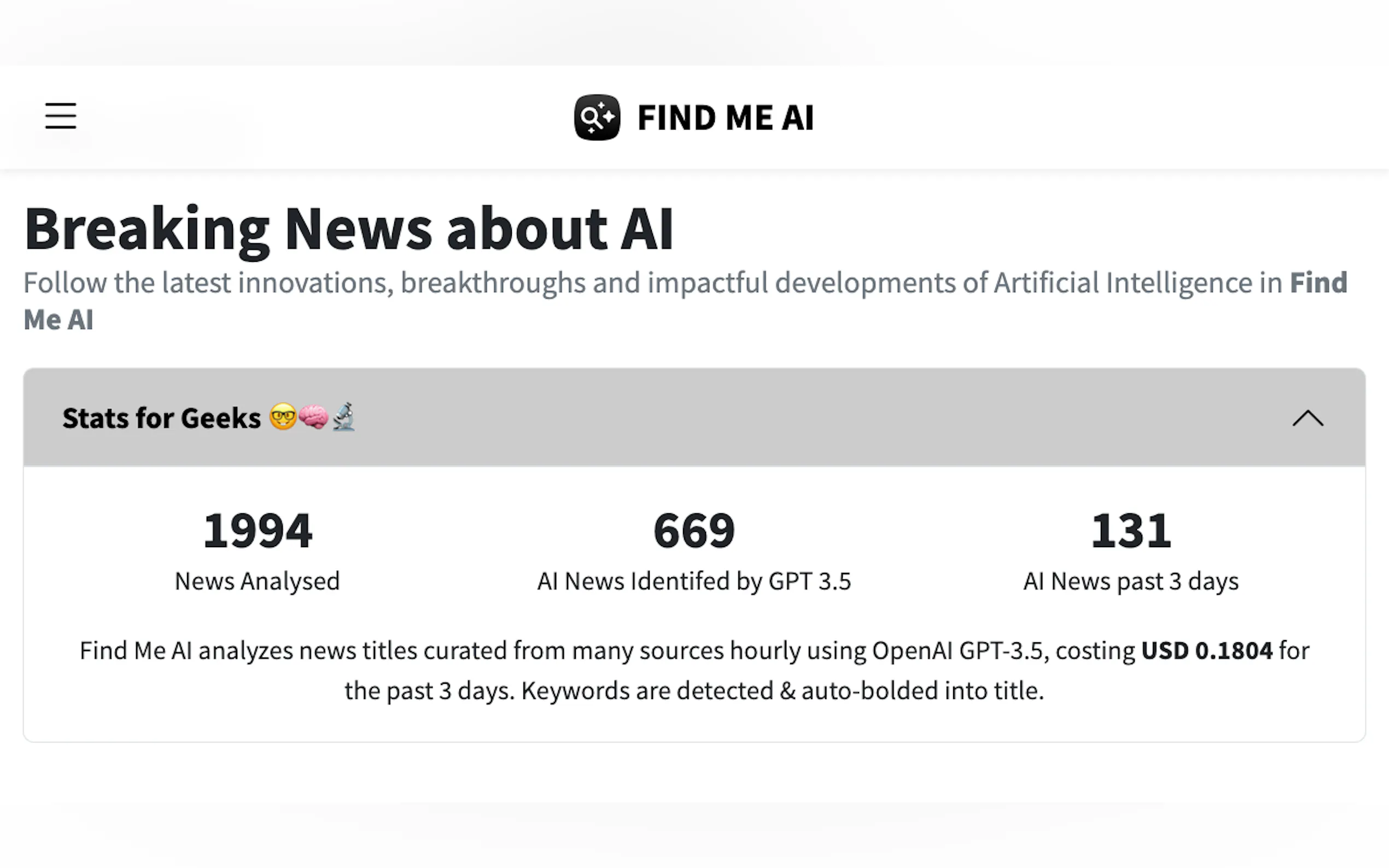 Screenshot 3 of Latest AI News Aggregrator by Find Me AI