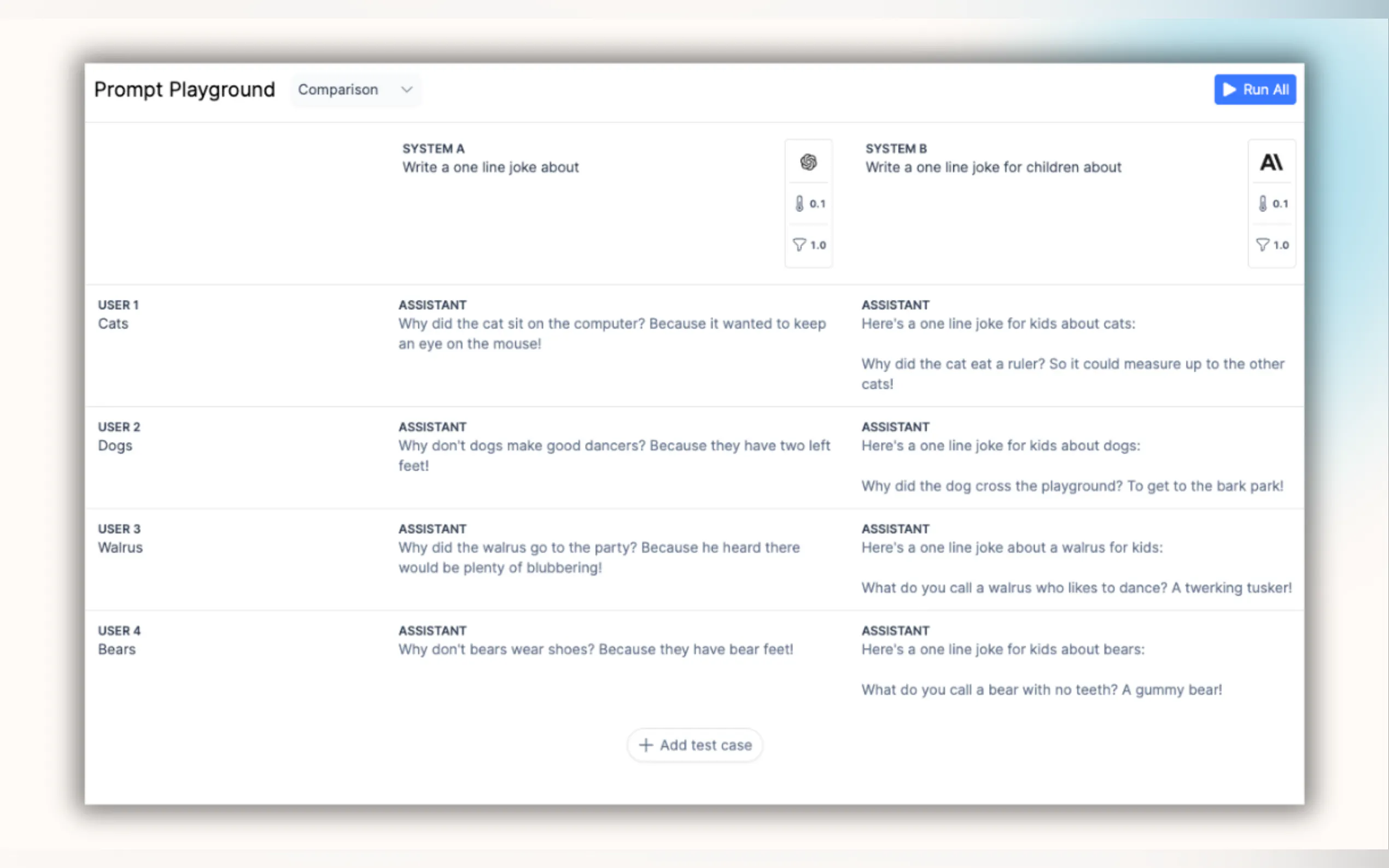 Screenshot 3 of LLM Prompt & Model Playground