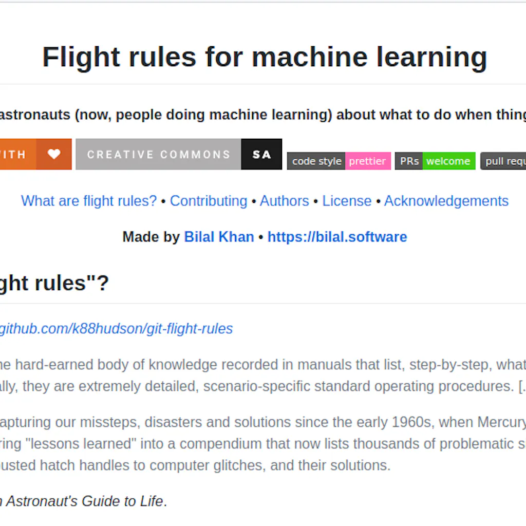 Machine Learning Flight Rules