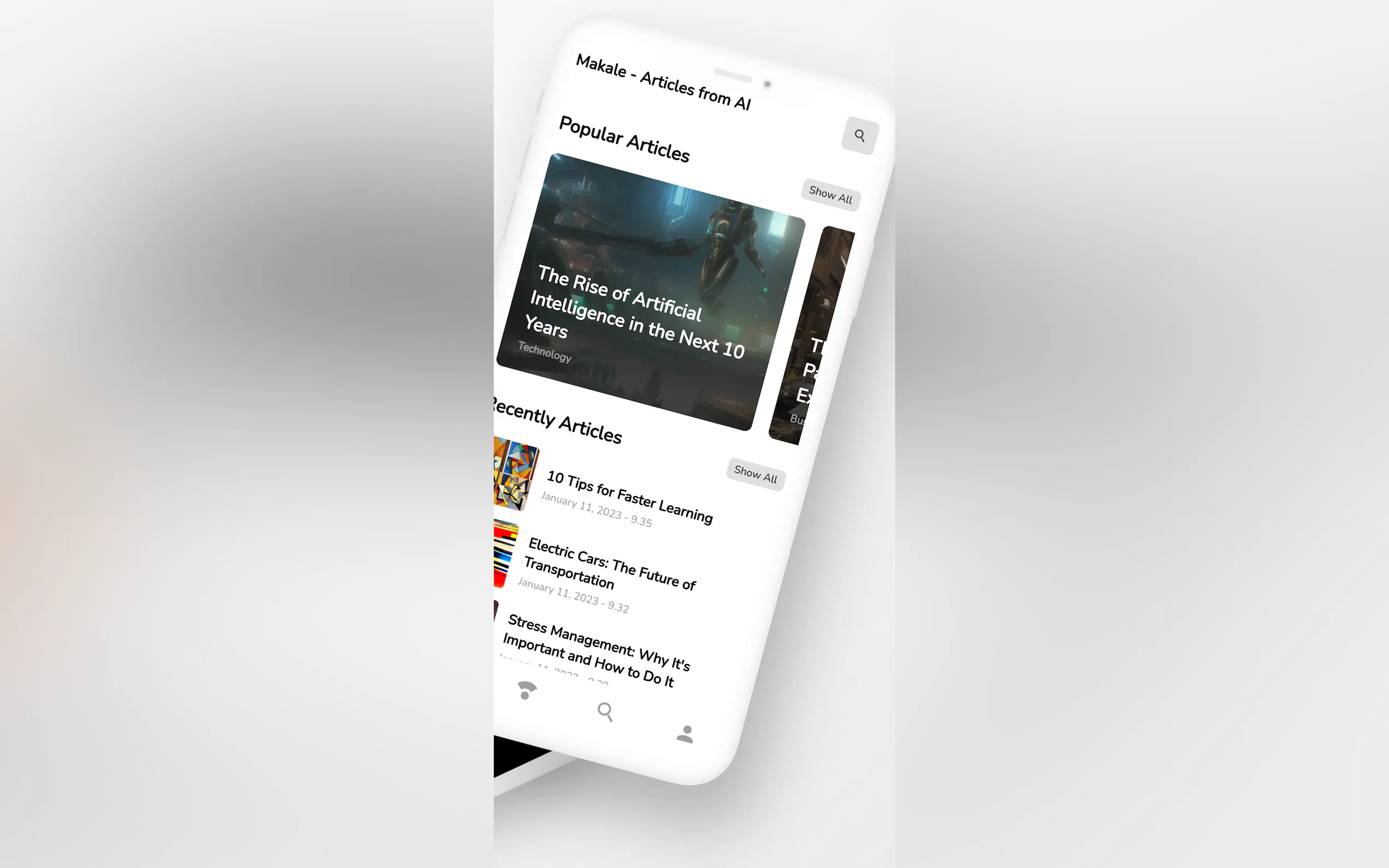 Screenshot 2 of Makale: Articles from AI