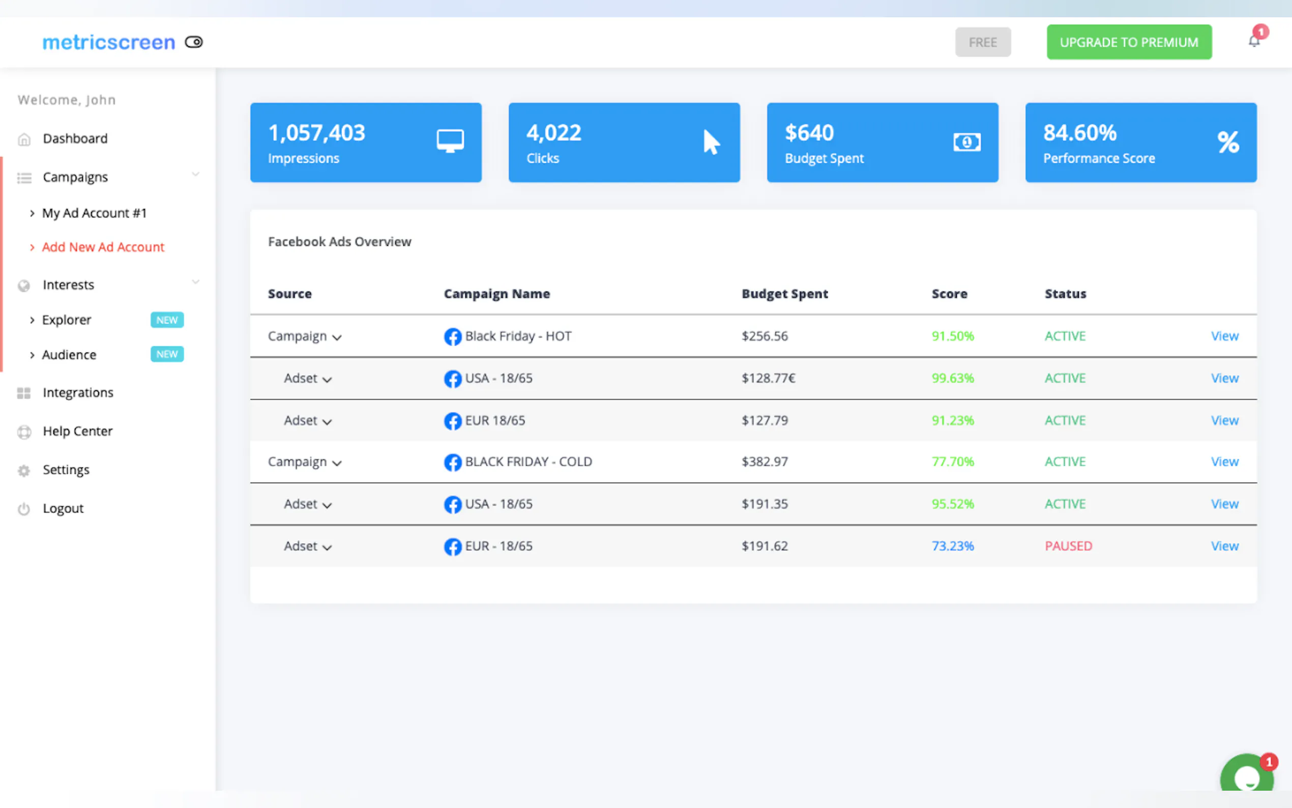 Screenshot 2 of Metricscreen