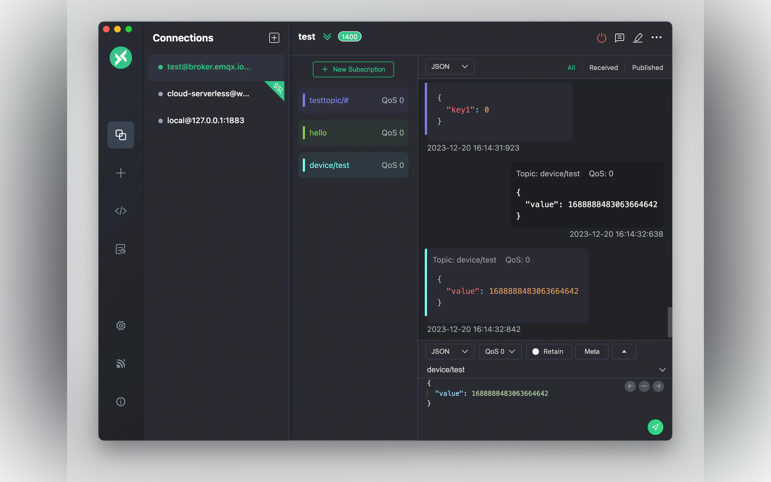 Screenshot 2 of MQTTX - the MQTT AI Copilot