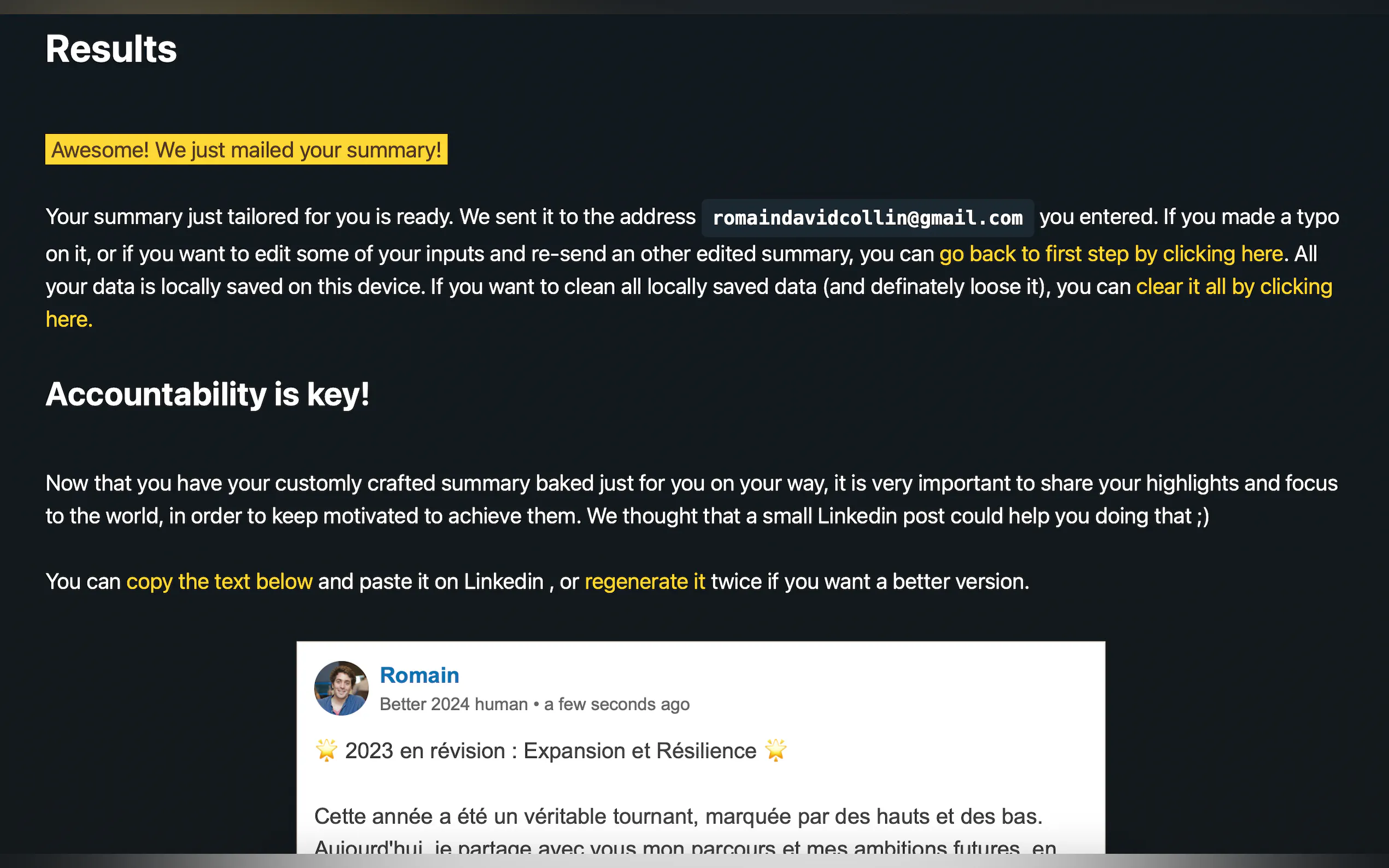 Screenshot 2 of MyYearInReview