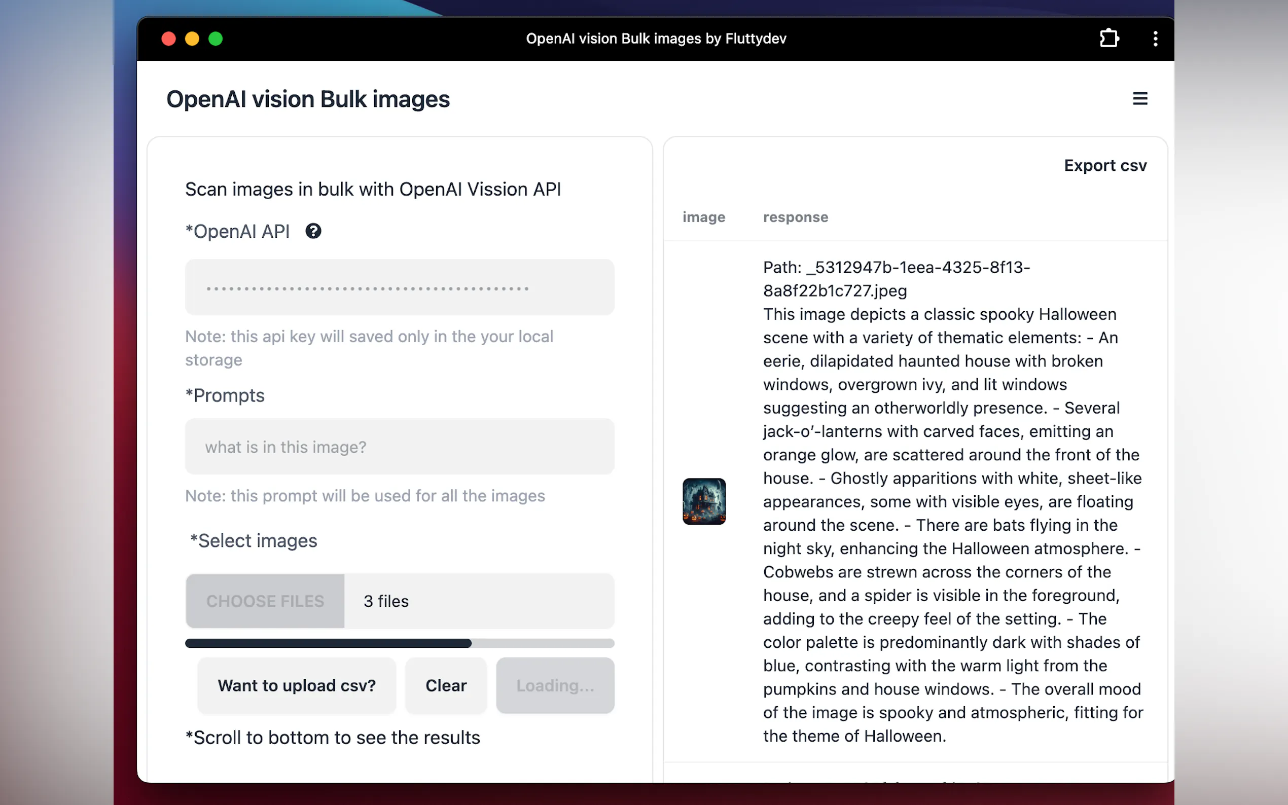 Screenshot 3 of OpenAI vision Bulk images