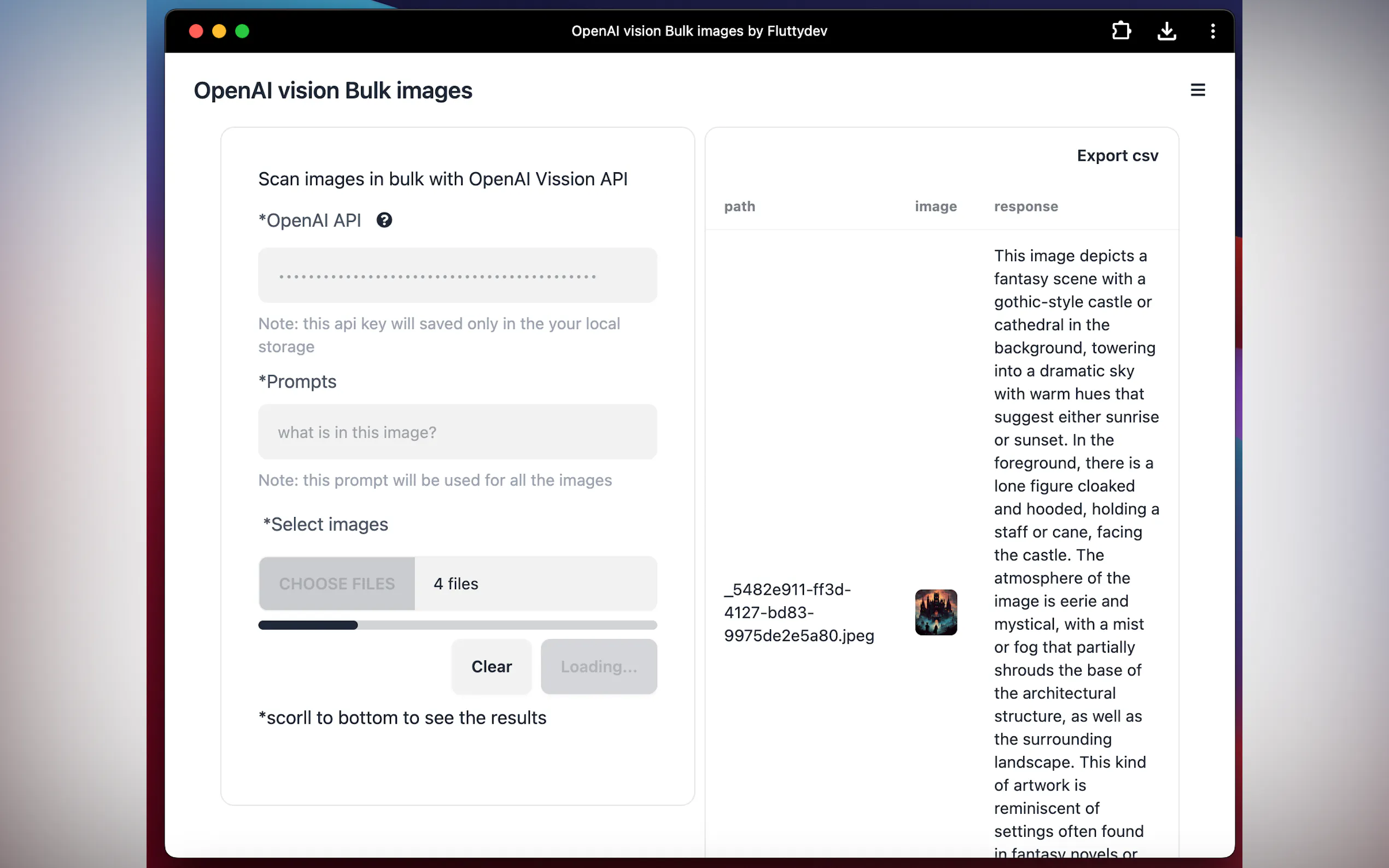 Screenshot 4 of OpenAI vision Bulk images
