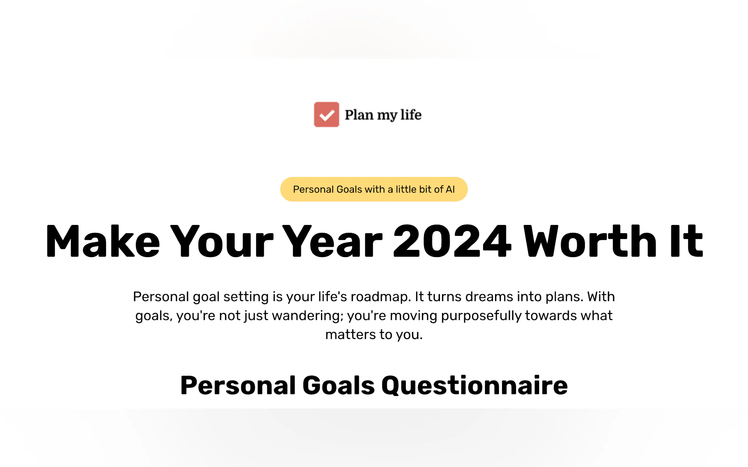 Personal Goals Generator