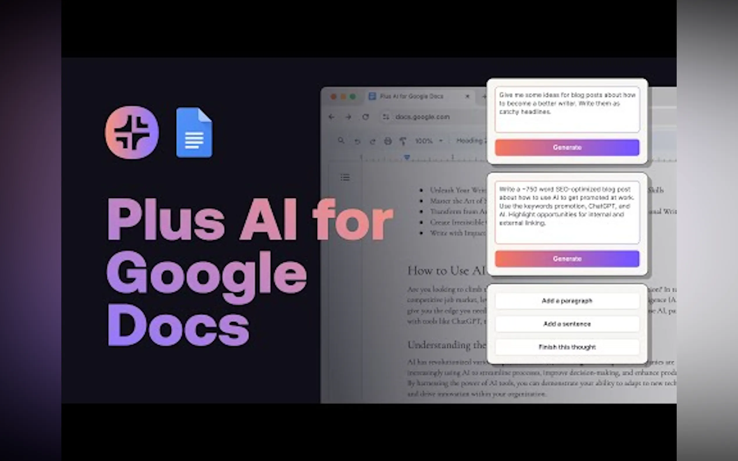 Plus AI for Google Docs