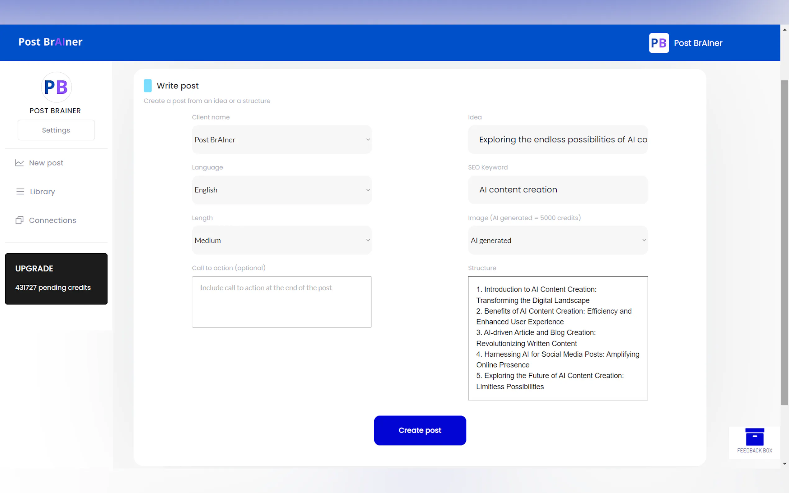 Screenshot 3 of Post BrAIner