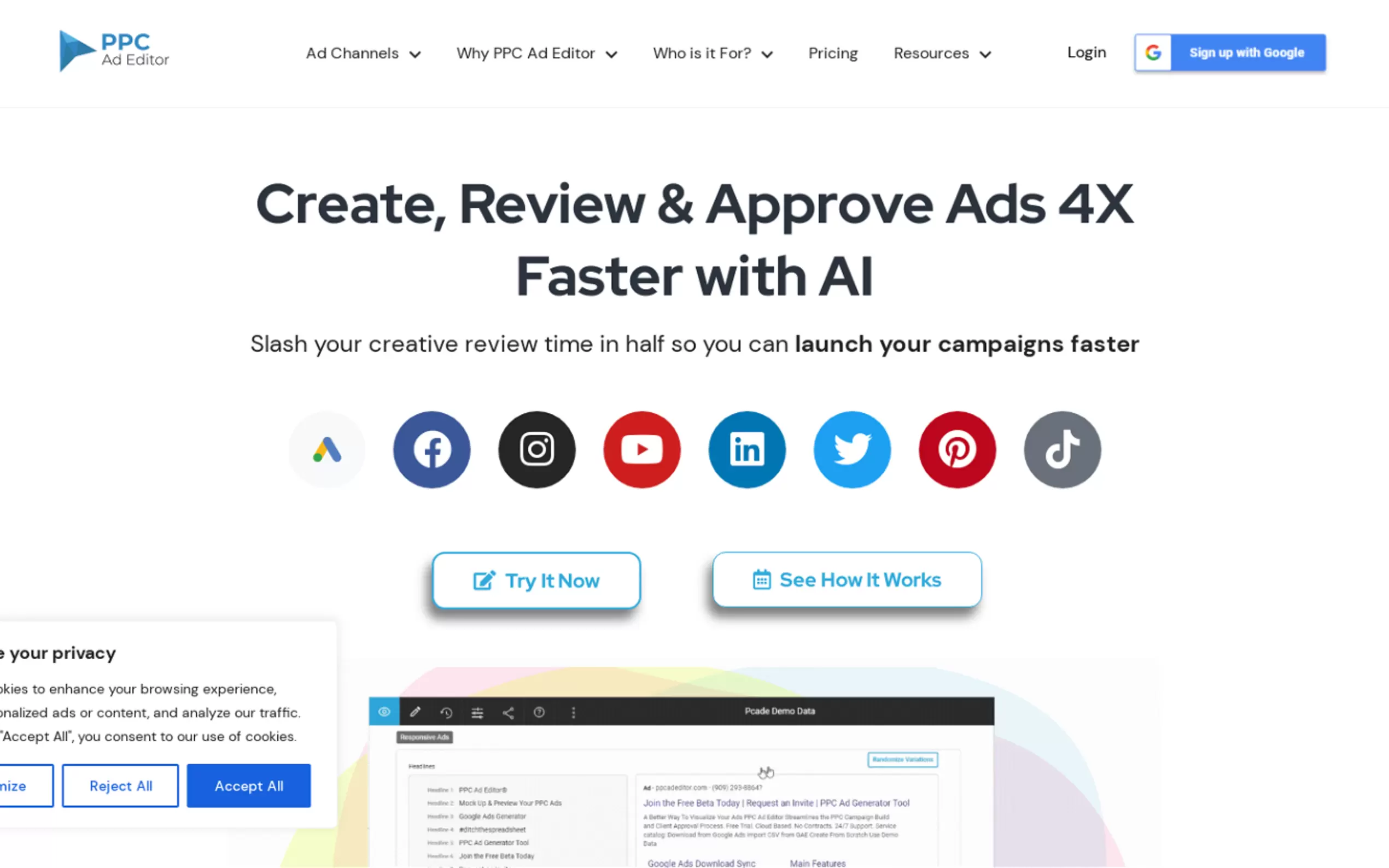 PPC Ad editor