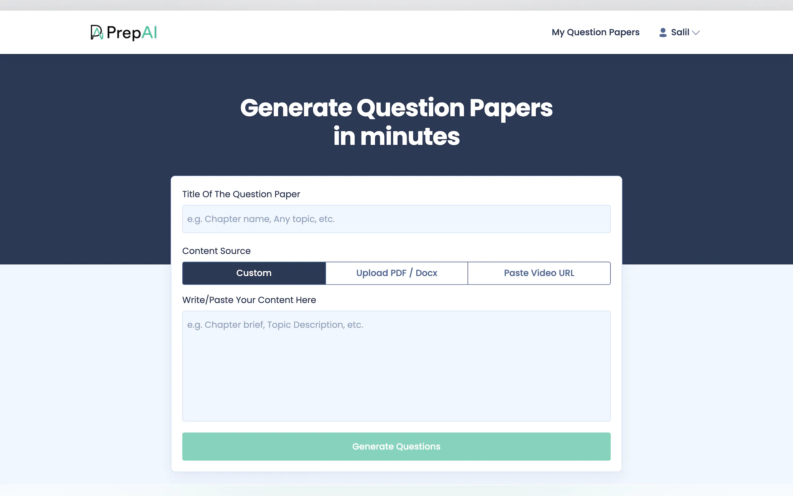 Screenshot 3 of PrepAI - AI Powered Question Generator