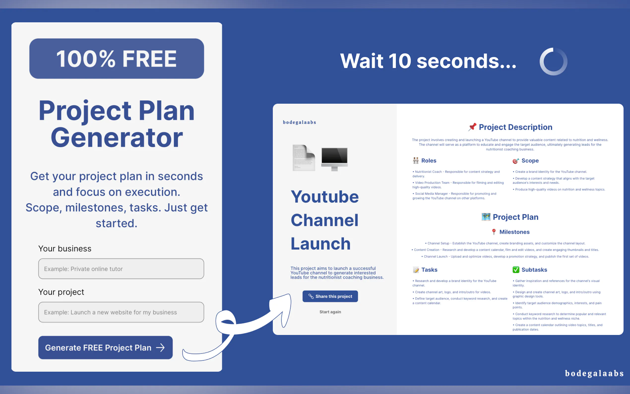 Screenshot 2 of Project Plan Generator