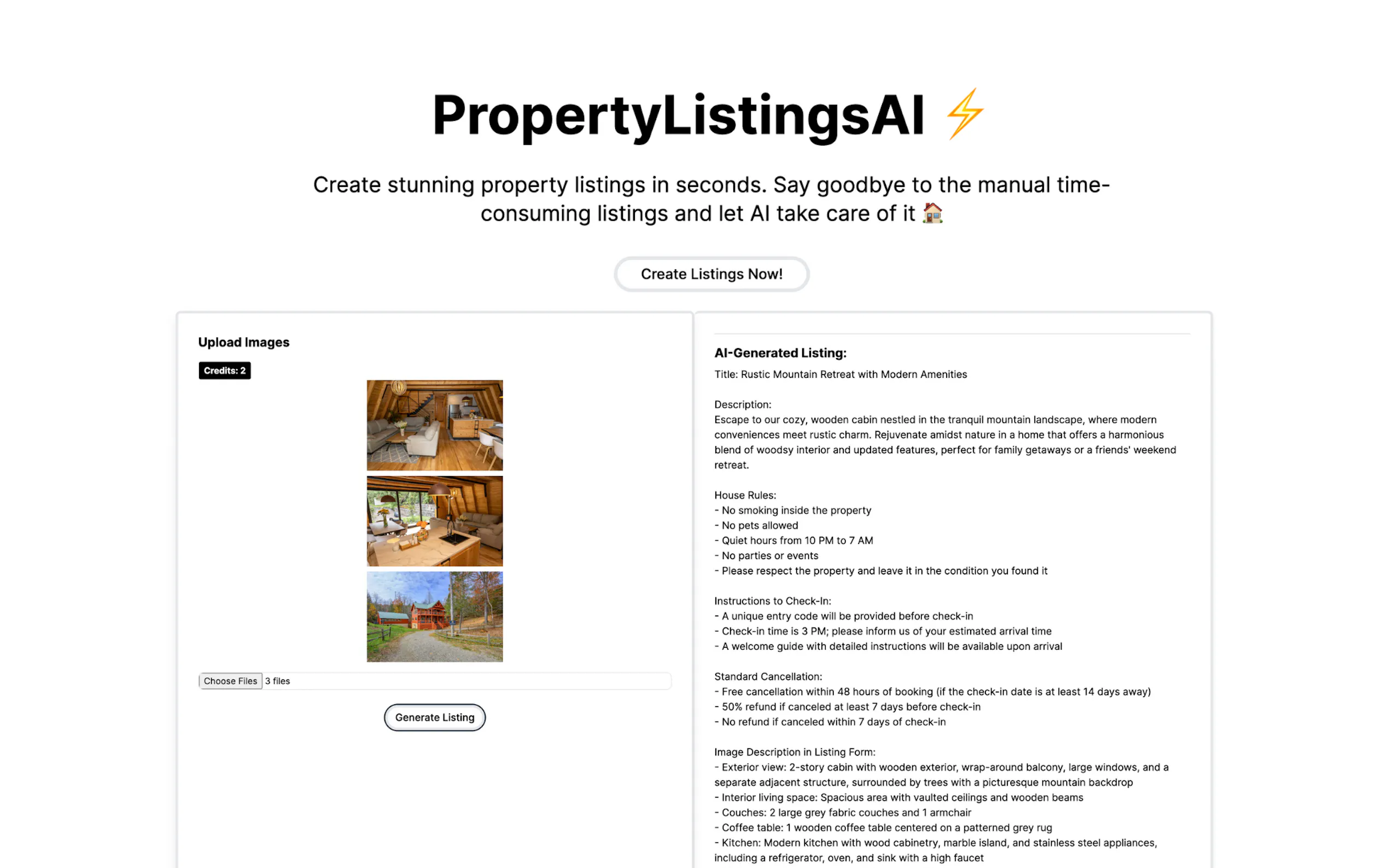 Screenshot 2 of PropertyListingsAI