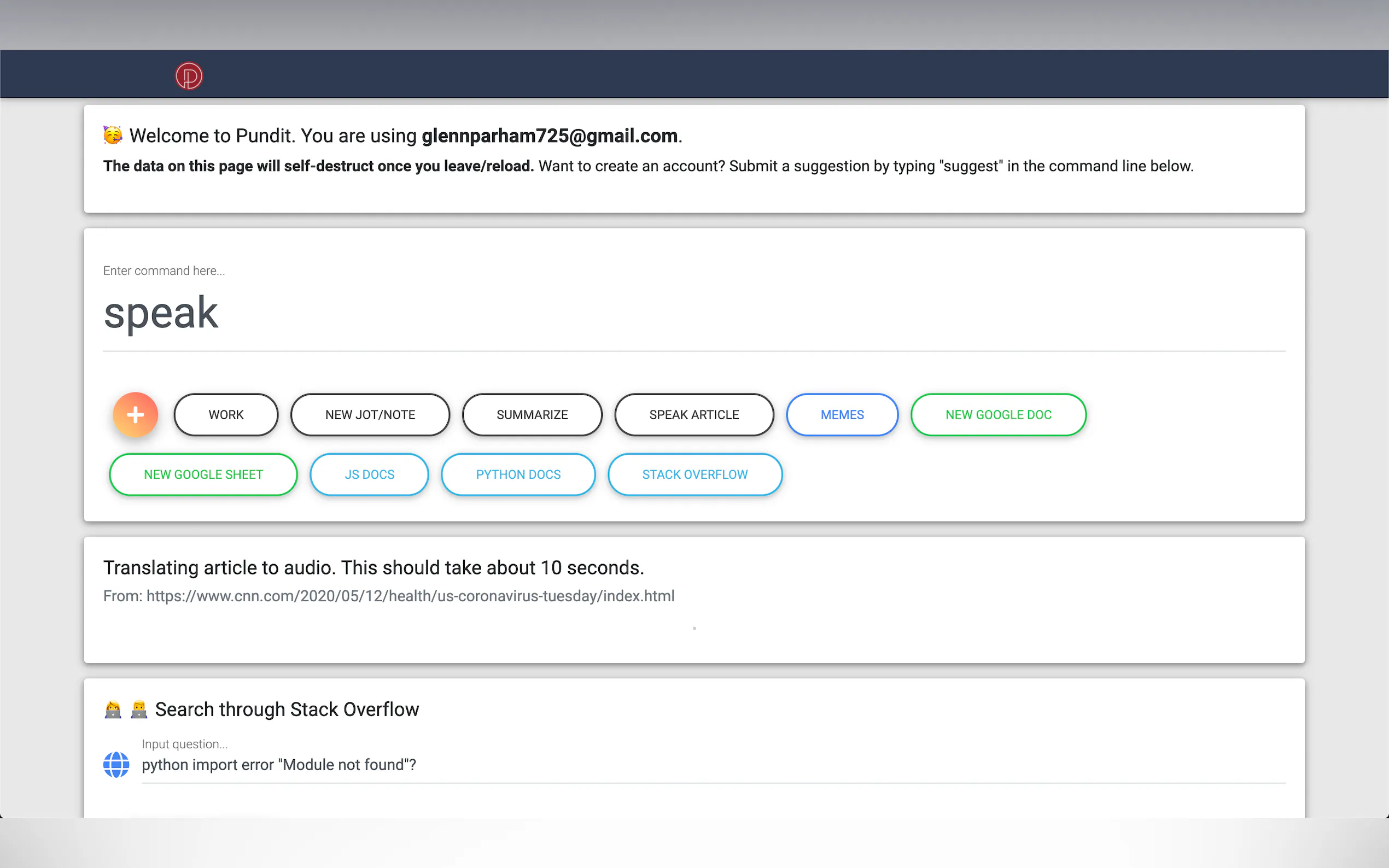 Screenshot 3 of Pundit – Productivity Command Line