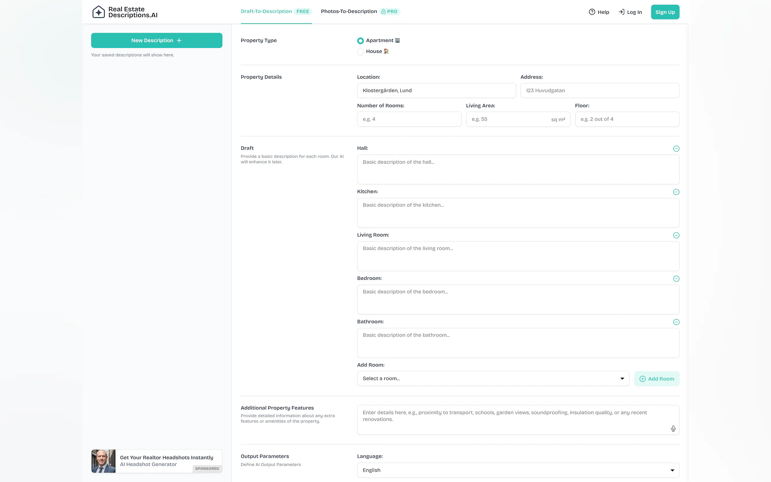 Screenshot 3 of RealEstateDescriptions.AI