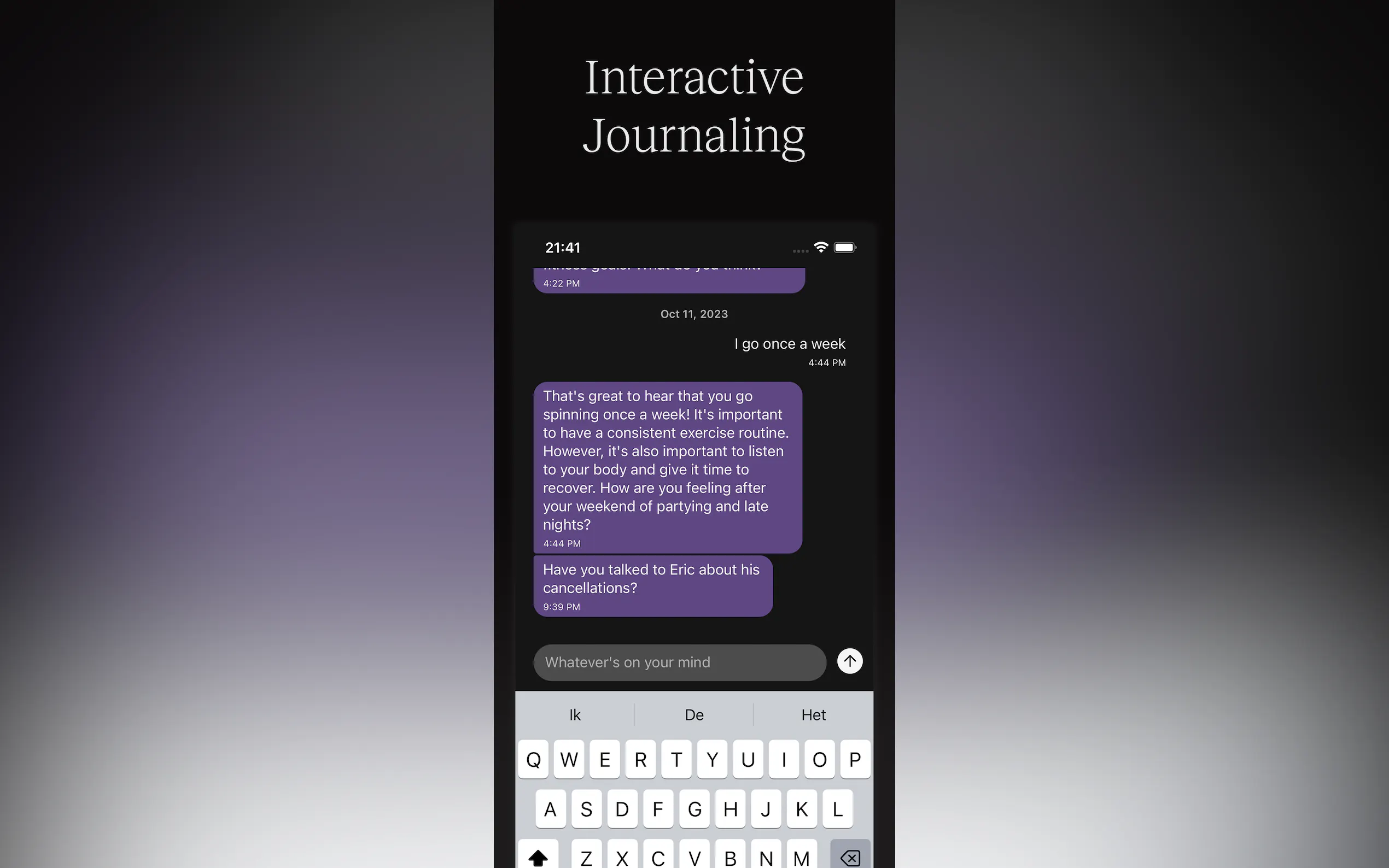 Screenshot 3 of Seren: AI Chat Journal