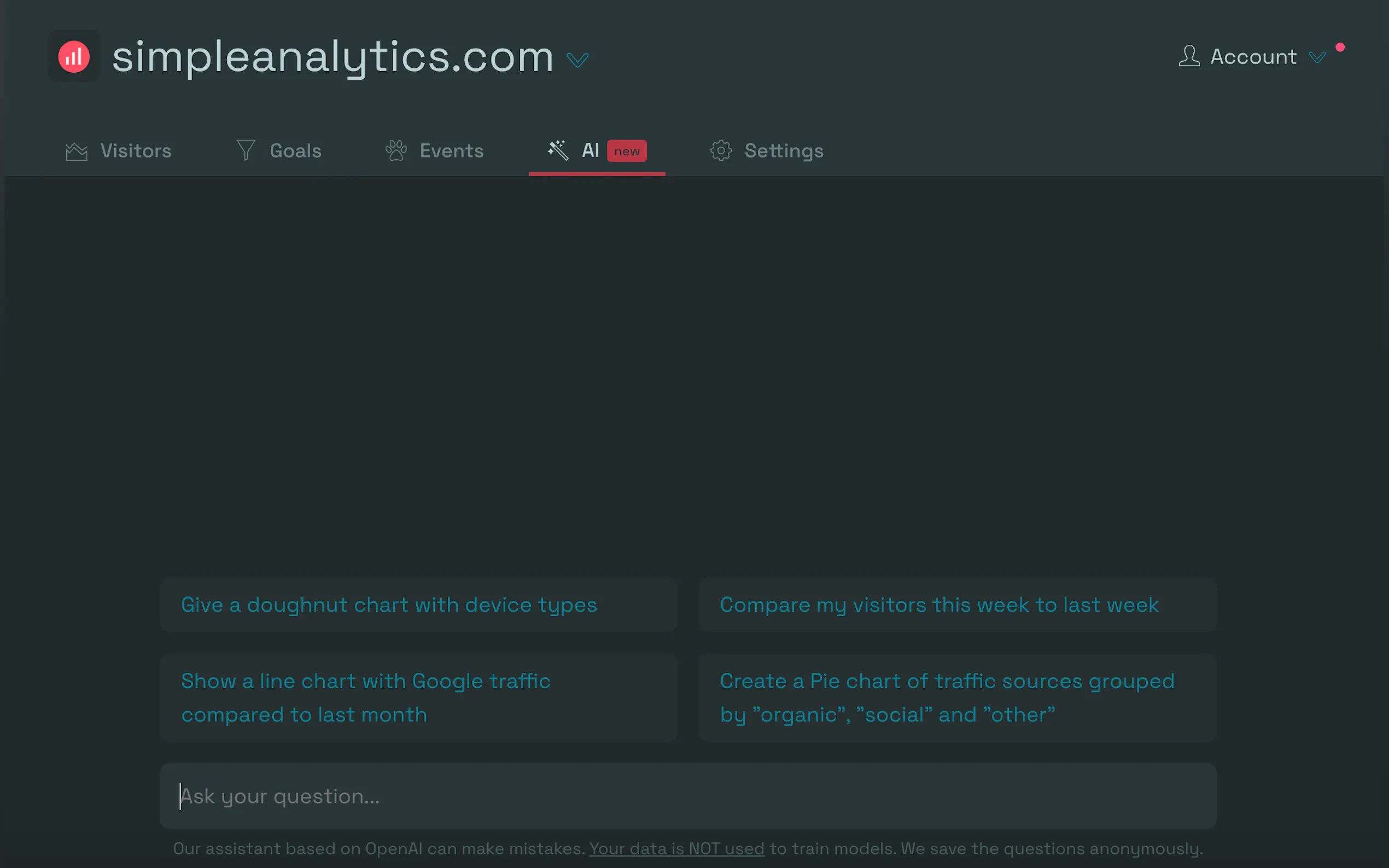 Screenshot 2 of Simple Analytics AI