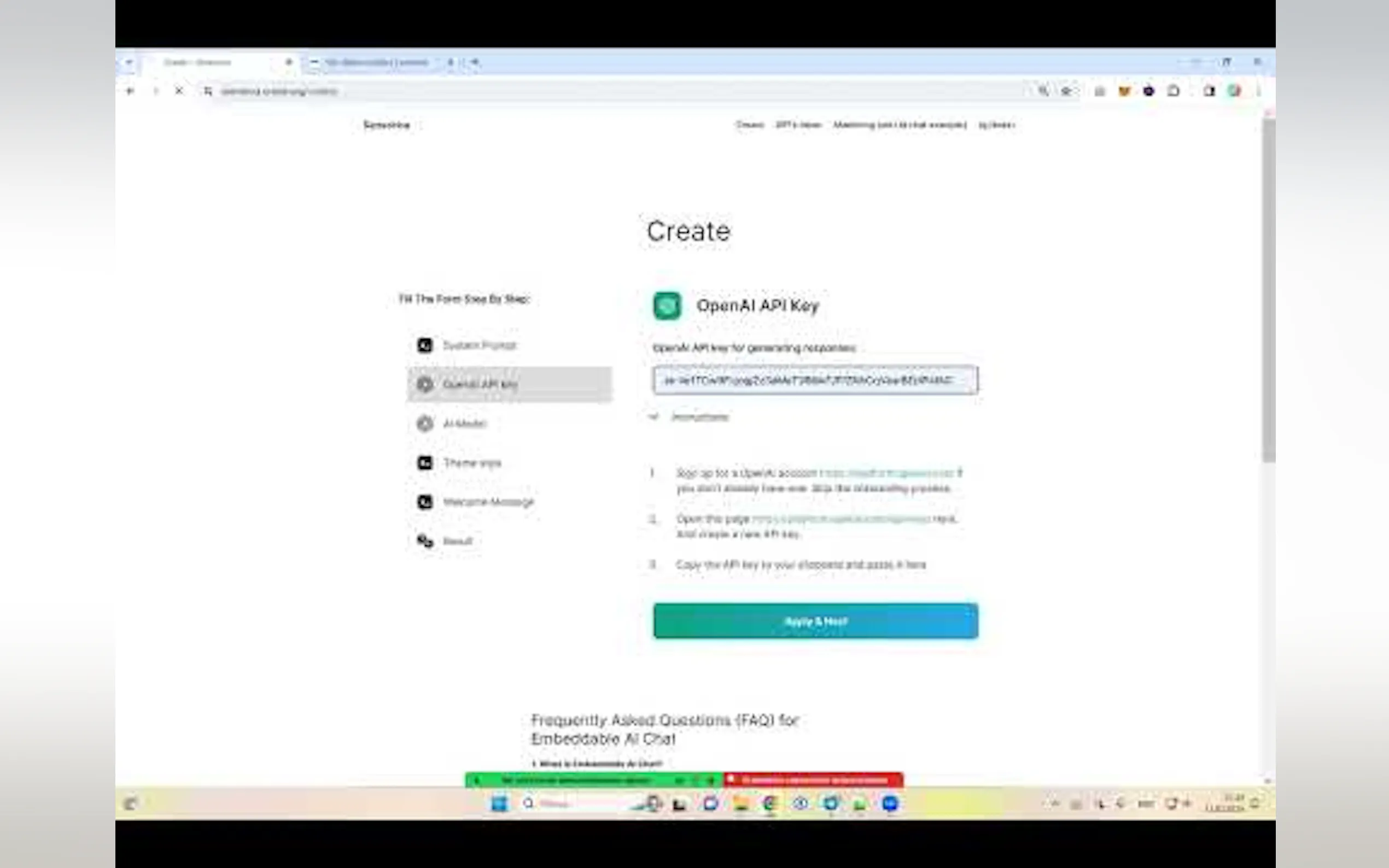 Simple embed chatgpt to website
