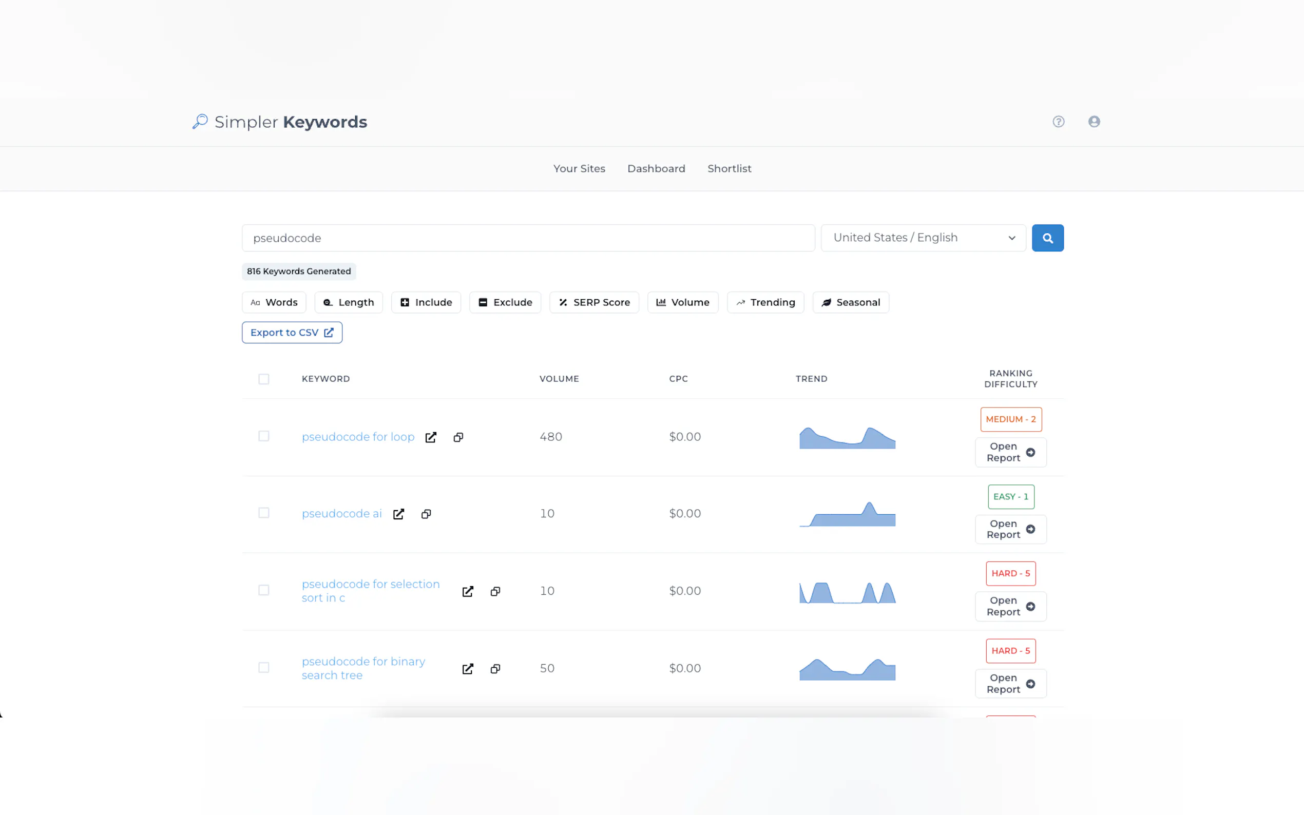 Simpler Keywords