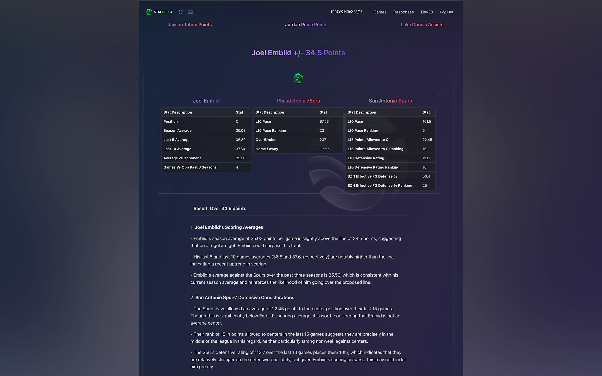 Screenshot 4 of Stat Pick AI