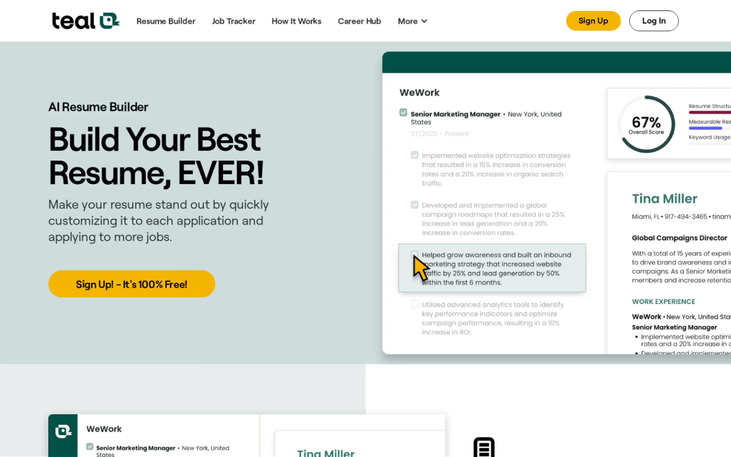 Teal Resume Builder