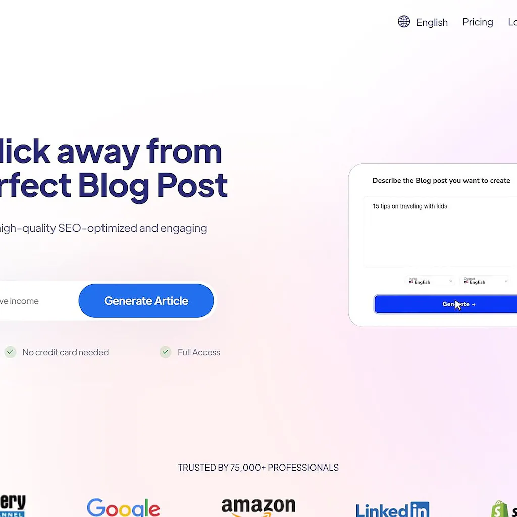 TEXT plagiarism-free articles in seconds