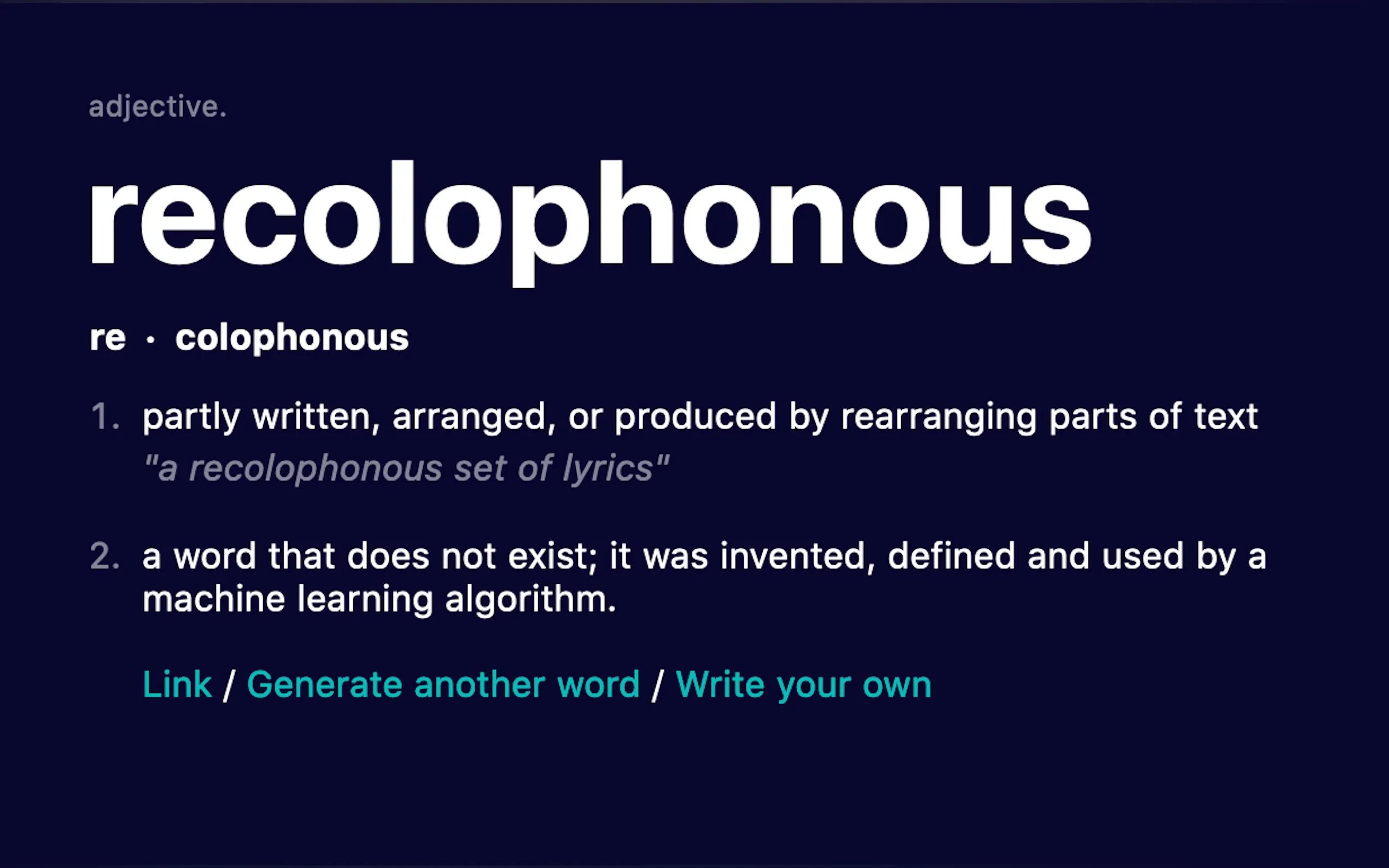 Screenshot 2 of This Word Does Not Exist
