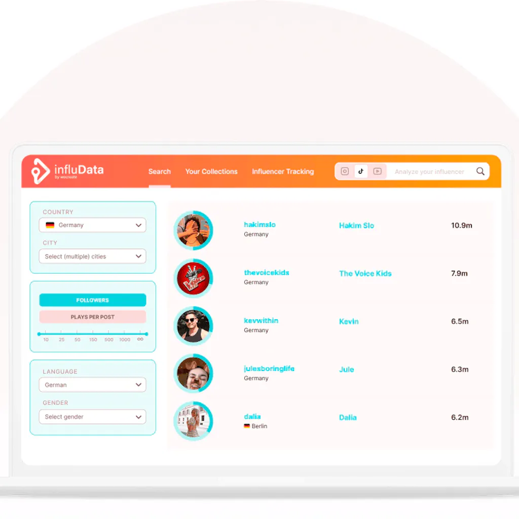 TikTok Influencer Plattform | influData