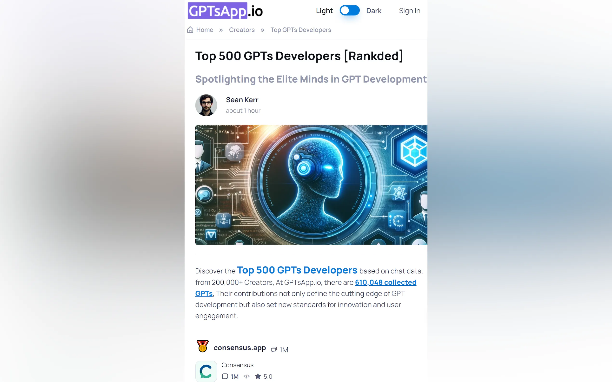 Screenshot 3 of Top GPTs Developers [Ranked]
