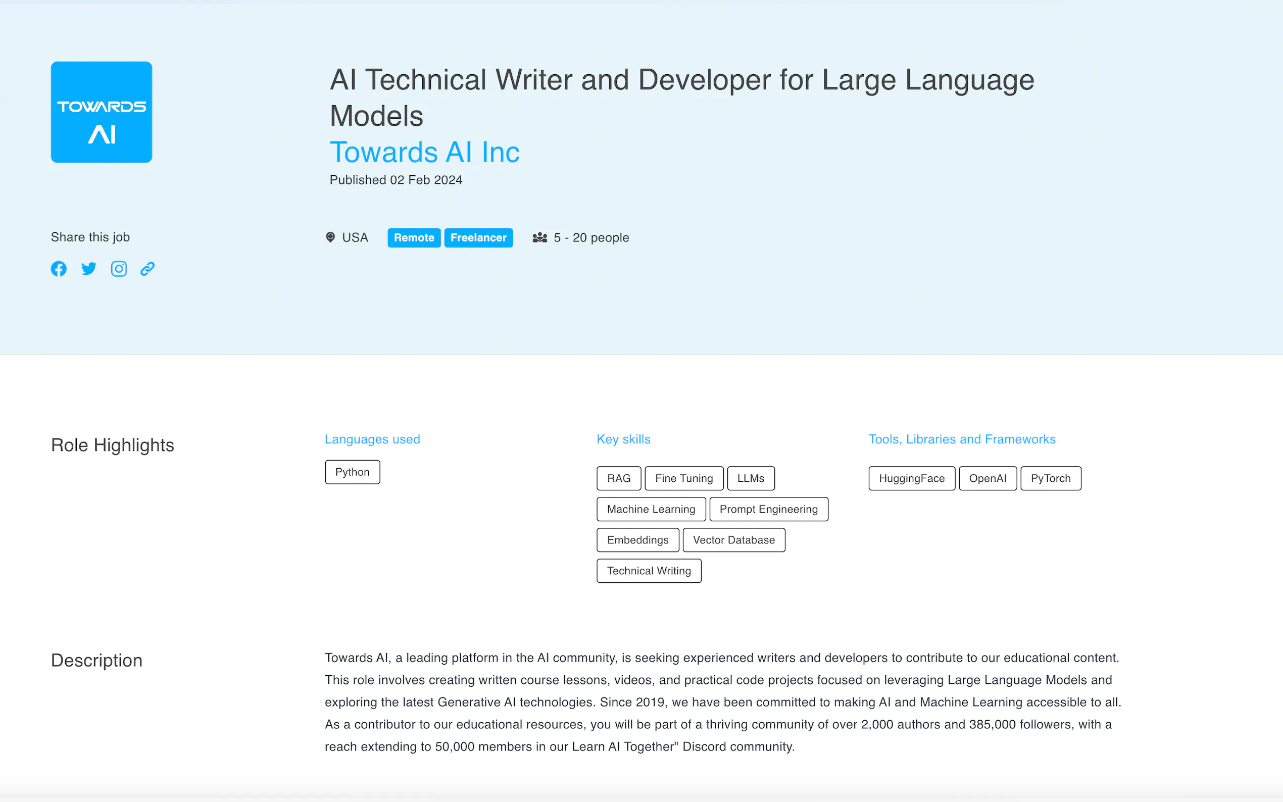 Screenshot 3 of Towards AI Jobs