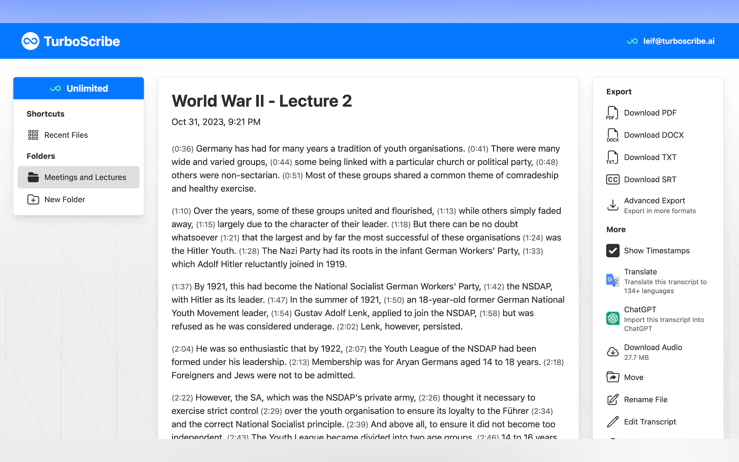 Screenshot 6 of TurboScribe