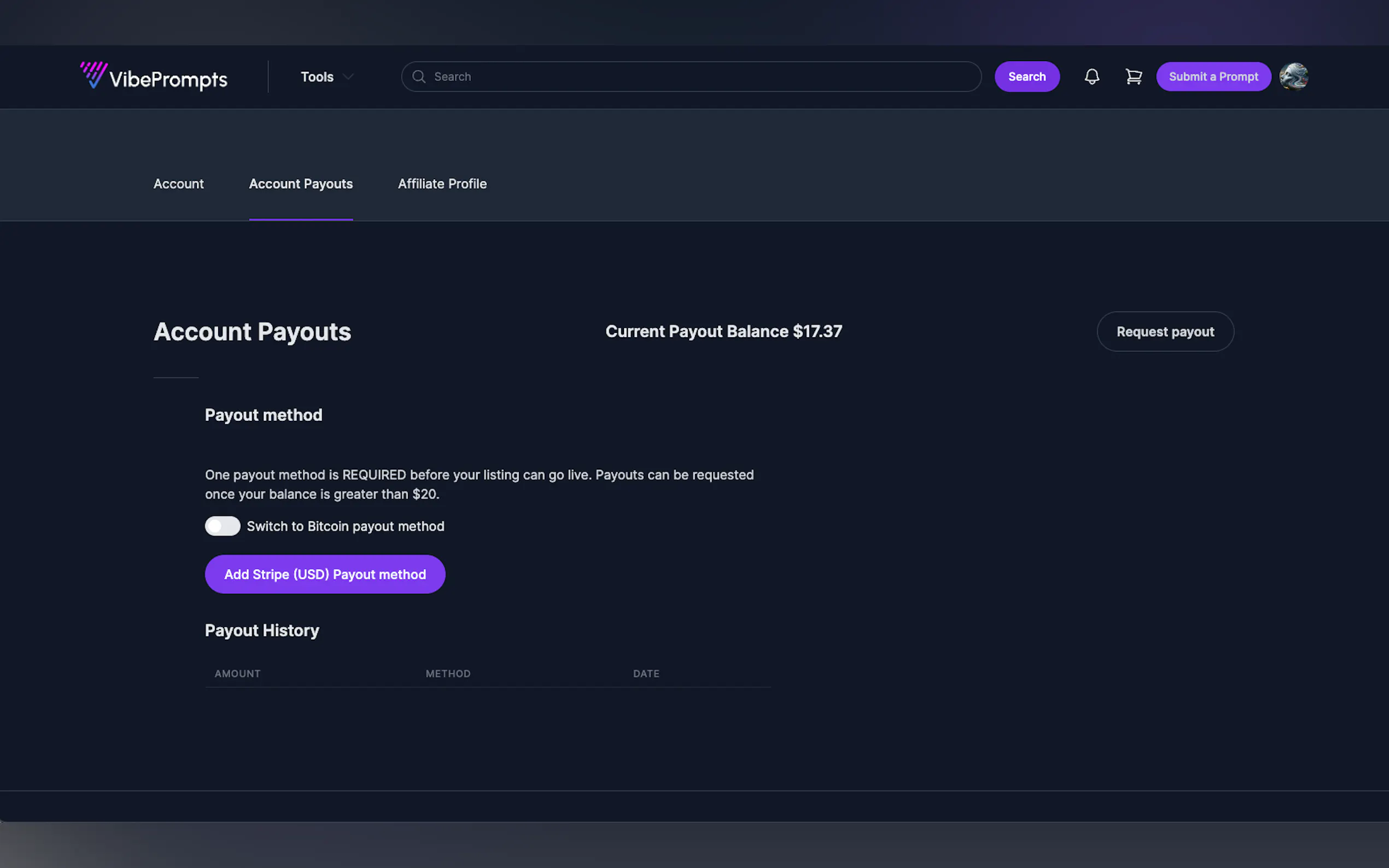 Screenshot 3 of VibePrompts.com