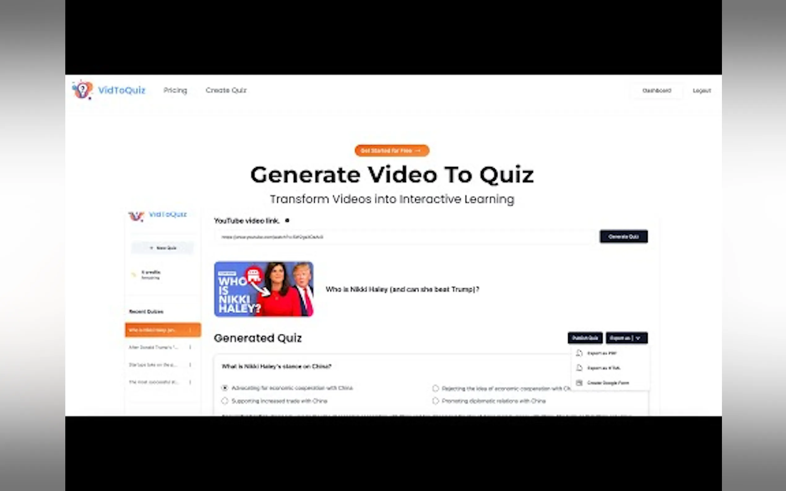 VidtoQuiz