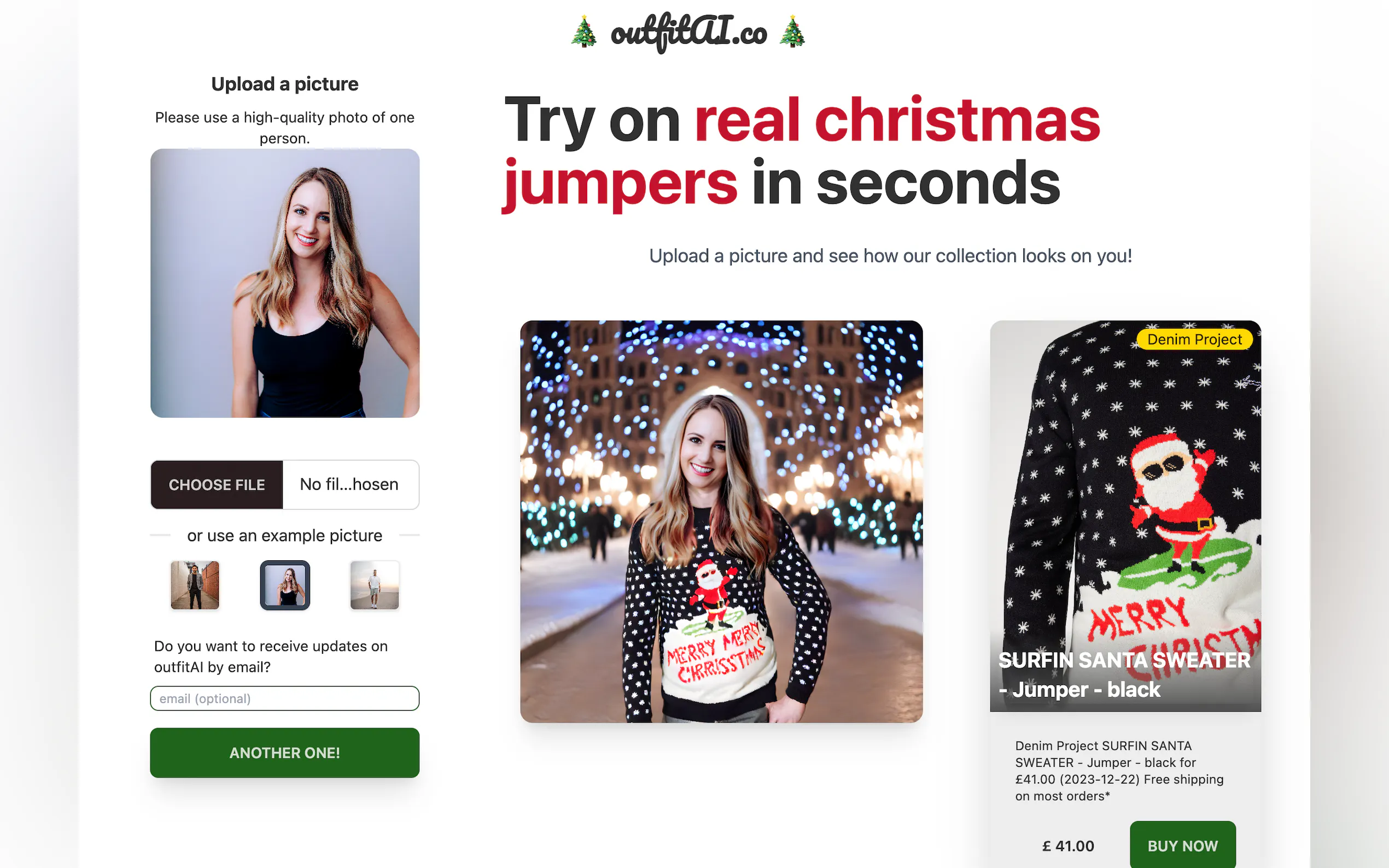 Virtual Christmas jumper wardrobe try on