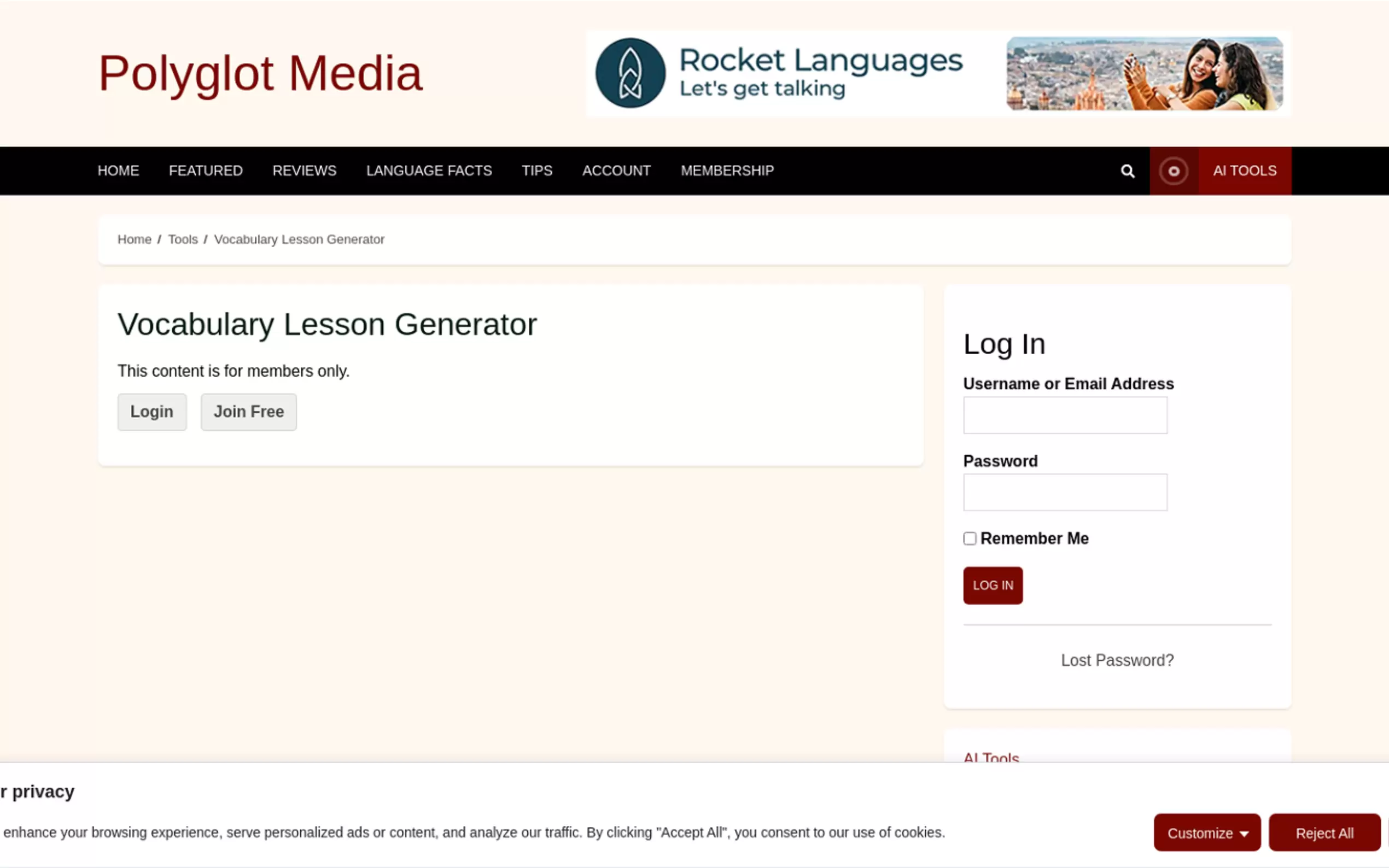 Vocabulary Lesson Generator