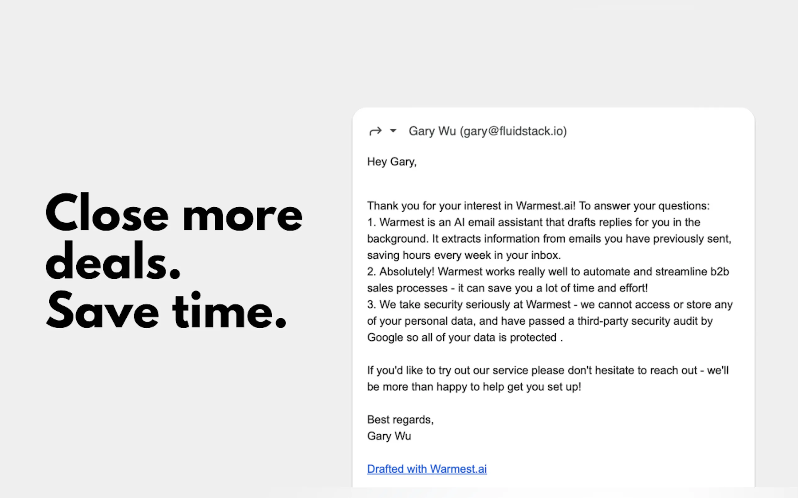 Screenshot 4 of Warmest.ai
