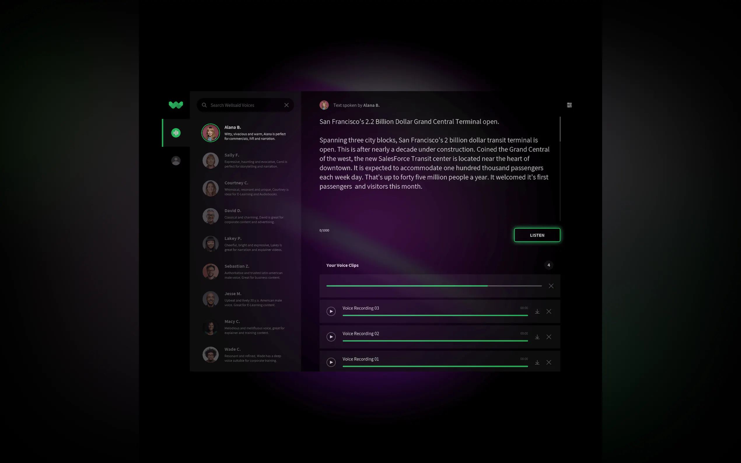 Screenshot 2 of WellSaid Labs